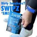 SWIPZ Sneaker Cleaner Wipes – Instant Shoe Cleaner for White Sneakers, Rubber Soles & Leather | Sneaker Eraser Wipes for Nike, Adidas, Air Jordan & More | 12 Travel Packs