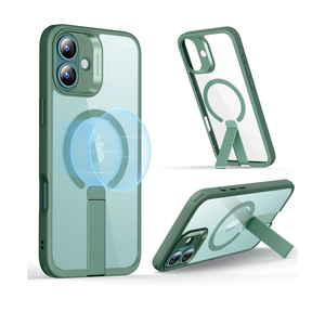 ESR for iPhone 16 Plus Case with Stand, Compatible with MagSafe, Magnetic Kickstand Case for iPhone 16 Plus, Military-Grade Protection Shockproof Case, Boost Series, Clear Green