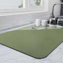 Ecotrim - Dish Drying Mat for Kitchen Counter | Coffee Bar Mat for Countertops | Heat Resistant Drainer Mat with Non-slip Rubber Backed | Hide Stain Kitchen Absorbent Draining Mat | Green 16"x18"