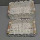 Storage Basket Wicker Baskets for Organizing Toilet Paper Storage Basket for Toilet Tank Top,White