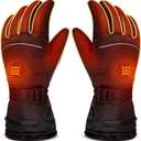 Heated Gloves 8H Working Hours Rechargeable Lithium Battery 3 Temperature Settings Electric Heat Resistant Gloves for Men Women for Sports Outdoor Climbing Hiking Skiing Winter Handwarmer (Large)