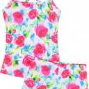 Girls Swimsuit Sleeveless Bathing Suits Back Cutout Summer Swimwear with Removable Chest pad 6-14 Years