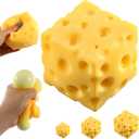 Cheese Squishy,Cheese Block Squeeze Toy,Squishies Stress Relief Fidget Toy,Stocking Stuffer Novelty Gifts for Birthday (2.4 inch)