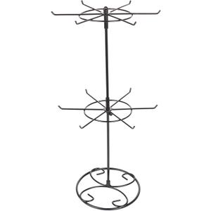 2 Tier Jewelry Display Holder,Retail Spinner Display Stand,Rotating Bracelet Storage Rack,Dressing Table,Black