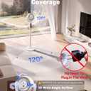 12000mAh Battery Powered Air Circulator Fan, 3-in-1 Height Adjustable Floor/Table/Desk Oscillating Pedestal Fan with LED Light, 20dB Quiet Cordless Rechargeable Cooling Fan for Bedroom Outdoor, 58.4"
