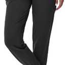 MIVEI Women's Fleece Lined Joggers Hiking Water-Resistant Sweatpants with Zip Pockets Winter Thermal Running Ski Golf Pants (Black, XXL)