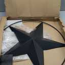 JoyEvy 24.5" Black Large Barn Star Wall Decor-Americana Exterior House Decor-Metal Star for Outside Texas Stars Art Rustic Vintage Western Country Home Farmhouse Wall Decoration
