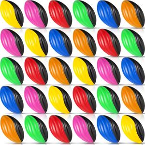 Jerify 30 Pack Mini Footballs Bulk 5 Inch Spiral Foam Football Small Soft Sports Toy for Indoor Outdoor Kids Foot Ball Play Game Foot Ball Party Supplies (Red, Yellow, Blue, Pink, Orange, Green)