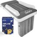 LUMARA Toddler Airplane Bed - Inflatable Airplane Bed for Toddlers, Plane Baby Mattress for Kids - Blow Up Air Mattress for Child Flight Sleep with Safety Belt, Innovative Valves, No Pump Needed (Grey)