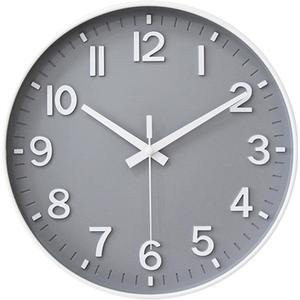 HZDHCLH Wall Clocks Battery Operated,Wall Clock Gray,8 inch Wall Clock Silent Non Ticking Modern 3D Numbers for Kitchen Bedroom Living Room Office Classroom Decor