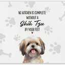 Funny Shih Tzu Kitchen Mat and Rugs Non Slip Washable, Shih Tzu Lover Mom Gifts Anti Fatigue Mats for Kitchen Floor 17x29 Inch, Funny Floor Mat for Dog Lovers