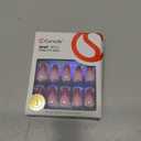 Curvlife 30pcs Press on Nails, Acrylic Fake Nail with Apricot Design, Full Cover False Nails Tips Glossy Nude Glue on Nails Artificial Stick on Nails for Women (ombre glitter tips, Medium)