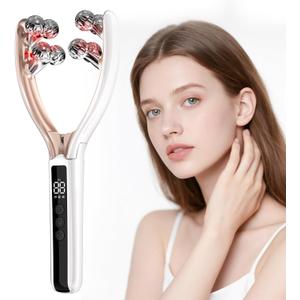 Doge&Vollar Facial Massager Face and Neck | Shaper & Slimmer for Women | Korean Skin Care | Lymphatic Contour Face Brush Face Roller Lymphatic Drainage | Rechargeable for Home & Travel Use