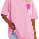 Women's Oversized Tshirt Graphic Tees Crew Neck Summer Short Sleeve Loose Fit Tops, Size 3XL