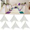 6 Pack Teepee Tent for Kids Slumber Party, Cotton Canvas Playhouse Sleepover Tent with Pompom & Lights for Girls & Boys Movie Night Holiday Party Supplies, 47x55 inches