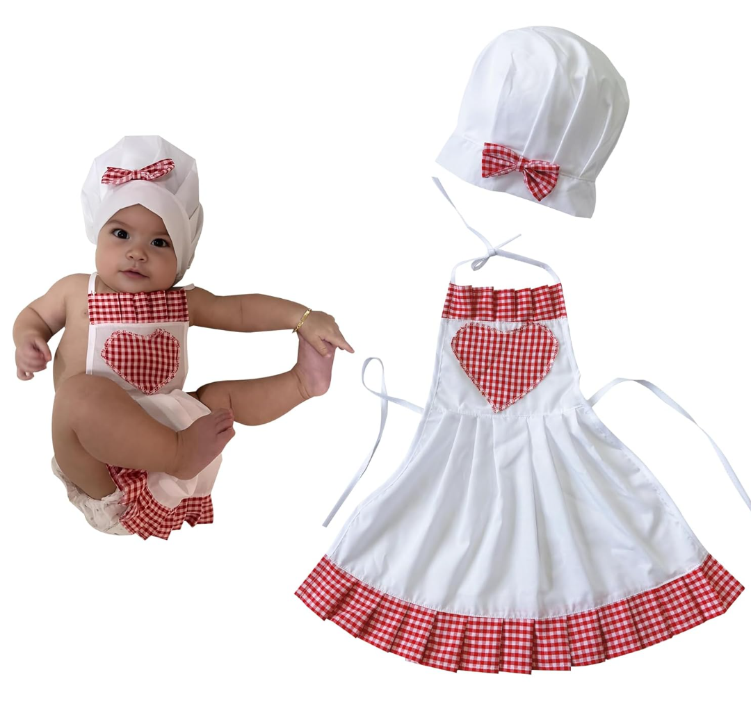 Jastore Newborn Photography Prop Baby Chef Outfits Baby Photo Outfit Baby Chef Costume Chef Hat Apron