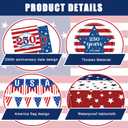 4th of July Party Supplies, American 250th Anniversary Patriotic Party Kit for Independence Day, Memorial Day, Plates, Napkins, Cups, Banner for 4th of July Decorations (American)
