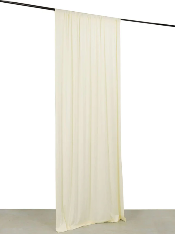 Ivory 4-Way Stretch Spandex Event Curtain Drapes, Wrinkle Free Backdrop Event Panel - 4 ft x10.5 ft