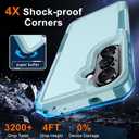 for Samsung Galaxy S26 Case with Screen Protector+Camera Lens Cover,Military Grade Heavy Duty Shockproof Phone Cover with Wrist Lanyard Strap for Samsung S26,Mint Green