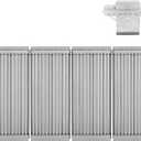 4 x 18 7/16" x 7 5/8" Stamped Stainless Steel Cooking Grate & Emitter Set for Charbroil Tru-Infrared Pre-2015 463271314 463241414 463271313 466241413 463224912 for Charbroil Grill Replacement Parts