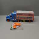 JOYIN Toy Truck for Kids,5-FT Race Track and 12 Die-Cast Metal Toy Cars, Racing Car with Lights & Sounds, Carrier Truck Playset Gift for 3 4 5 Years Old Boys and Girls, Easter Kids Gift (Blue Orange)