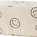 3 x Large Pencil Case Pouch Pencil Bag Corduroy Capacity Pen Case Stationery Bag School College Office Organizer for Teens Girls Adults Student Kids (C-Beige)
