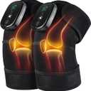 Knee Massager FSA Eligible, Knee Heating Pad for Arthritis, Heated Knee Massager with Heat and Vibration, Heated Knee Wrap Black (2 pcs black)