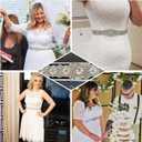 Lovful Bridal Crystal Rhinestone Braided Wedding Dress Sash Belt (White, S)