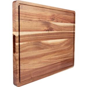 Large Acacia Wood Cutting Boards for Kitchen, 24 x 18 Inch Extra Large Wooden Cutting Board with Juice Groove, Reversible Butcher Block Cutting Board for Meat and Veggies