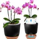 7.2 Inch Self Watering Orchid Pots for Indoor Plants,Macetas para Orqudeas,Flower Pots for Indoor Plants with Holes(Black)