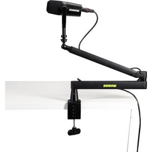 Shure by Gator Premium Low-Profile Desktop Mic Boom Stand; Fully Adjustable for Podcast, Streaming, and Home Office Setups (SH-BROADCAST2)