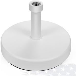 FRUITEAM 40lb Capacity Fillable Umbrella Base, Sand Filled Heavy Duty Patio Outdoor Umbrella Stand for Garden, Lawn, Deck, Poolside, White