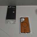 for Samsung Galaxy S25 Ultra Leather Case with Stand, Anti-Slip Grip Ring, Fits for MagSafe (Brown, S25 Ultra-6.9inch)