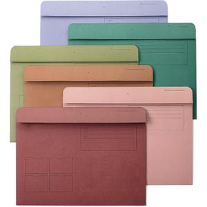 Mr. Pen- Paper Pocket File Folder, 6 Pack, Assorted Colors, Letter Size, File Jacket Flat Folder, for School, Office, Buisness Home