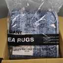 WITSHOCK 8x10 Area Rugs for Living Room: Machine Washable Non Slip Modern Abstract Carpet - Low Pile Print Rug for Bedroom Dining Room - Stain Resistant for Household - Pet Owners (Blue White)