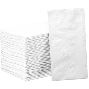 GUSTO [300 Count - 7  x 4  Folded] Paper Dinner Napkins - Disposable 2-Ply White Party Napkins (15 x 17 Unfolded) - Formerly Comfy Package