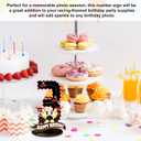6 x Race Car Birthday Third Number Three Sign, Wooden Race Car Theme 3rd Centerpiece with Racing Track and Trophy Patterns Party Table Decoration for Birthday Party Topper Photo Props(Number 3)