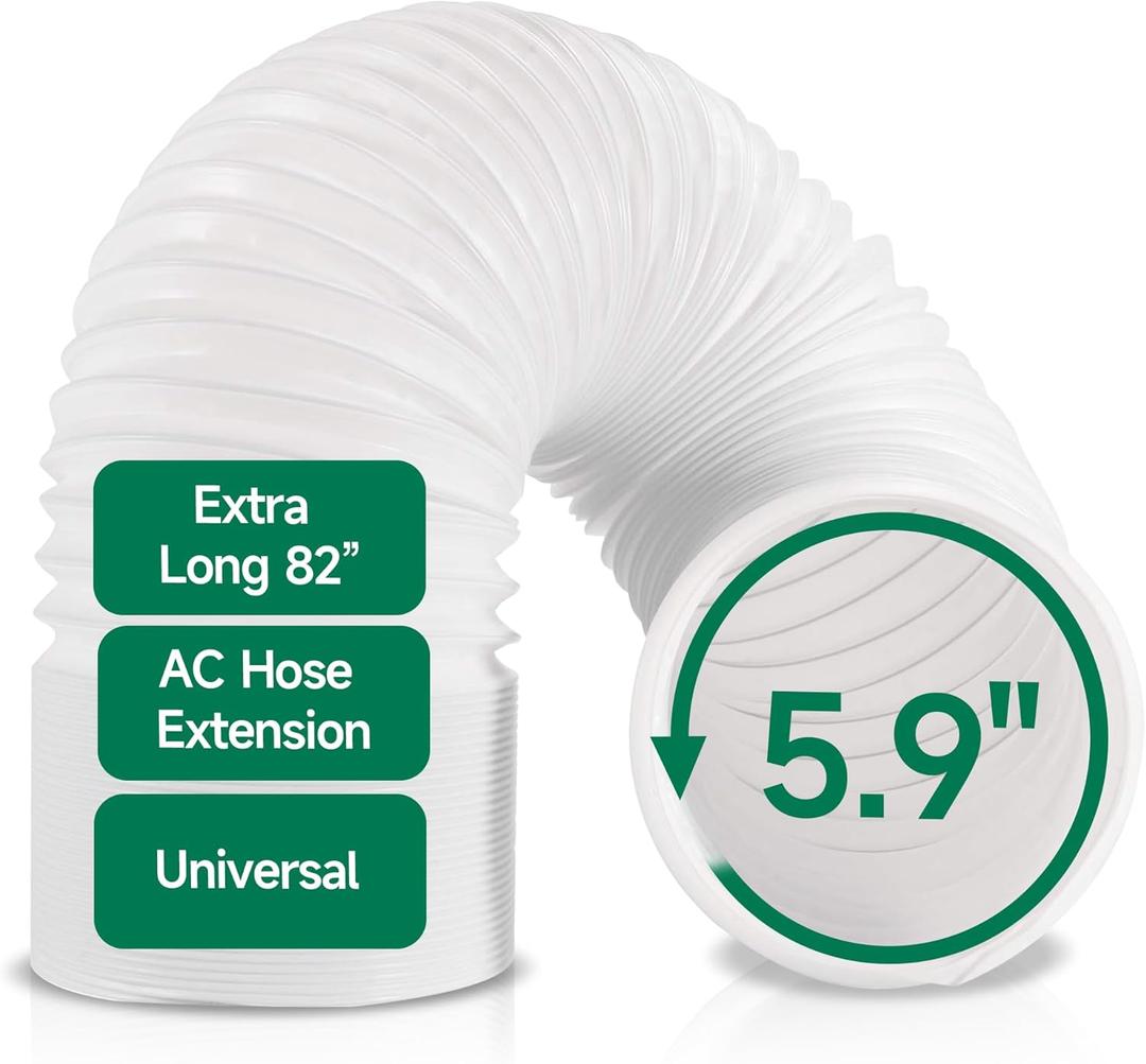 Portable Air Conditioner Hose, 5.9" Diameter & 82" Length, Anti-Clockwise Thread, AC Exhaust Vent Duct Hose, Universal AC Tube Hose Kit Parts Accessories