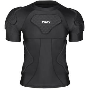 TUOYR Mens Football Padded Shirt Chest Rib Protector Undershirt for Football Baseball Softball Rugby M
