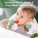 Haakaa Baby Fruit Food Feeder & Mini Freezer Nibble Tray Combo, Breastmilk Popsicle Molds for Cooling Relief, BPA Free Silicone Feeder for Safe Infant Self Feeding, 4 Month+ (Pea Green)