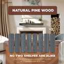 Avana Natural Fireplace Mantle - Handcrafted Wood, Mounted, 48 X 8 X 3 Inch - Grey