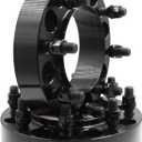Wheel Accessories Parts 2 Pc Steel Hub Centric Wheel Spacers 8 on 170mm 1.5 Thick M14x1.5 14x1.5 Thread Stud Fits 2003+ Ford F250 F350 Super Duty Single Rear Wheel  03-05 Dually Rear Wheel Front (1.50" Thick - 2 Pack, Black Anodized)