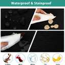 LUSHVIDA 10 Packs Vinyl Tablecloths with Flannel Backing for 4ft Rectangle Folding Table Cloths - Waterproof Plastic Picnic Table Covers with Elastic Corners, 30x48 inch, Black