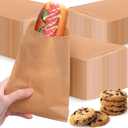 Lallisa 1000 Pcs 5 x 7 Inch Glassine Bags Wax Paper Treat Bags Cookie Sleeves Wax Paper Sandwich pouches for Thanksgiving Day Party Donut Treat Food Candy Bread Pastry Packaging(Brown)