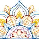 Resama Large Metal Mandala Wall Decor, Unique Lotus Flower Wall Art, Suitable for Office and Home Indoor and Outdoor Decoration (Colorful, 45''x22.6'' / 114x57.5cm)