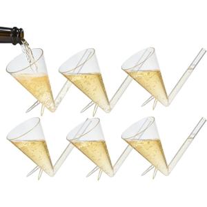 Champagne Shooter , Champagne Flutes Glasses , Unbreakable Acrylic with Stand Bridesmaid Proposal Box , Stocking Stuffers for Adults , Bachelorette Party Favors , Party Supplies , Fun Gifts for Women (6)