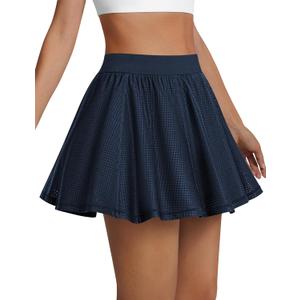 LouKeith Tennis Skirt High Waisted Mesh Casual Pickleball Athletic Skirts Workout Golf Skorts for Women with Pockets (XL)