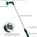 Watering Wand for Garden Hose, 30 Inch, 10 Spray Patterns, Thumb Control Garden Hose Nozzle, Adjustable Water Sprayer with Pivoting Head, Ideal for Hanging Baskets, Plants, and Shrubs, Green