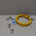 Puxyblue [2025 NEW] 48" Flexible Gas Line Kit for Dryer Stove Range Flexible Stainless Steel Gas Dryer Kit - 3/4" OD(5/8" ID) Dryer Gas Line with Connector 3/4" FIP & 1/2" MIP & 3/4" MIP Fitting