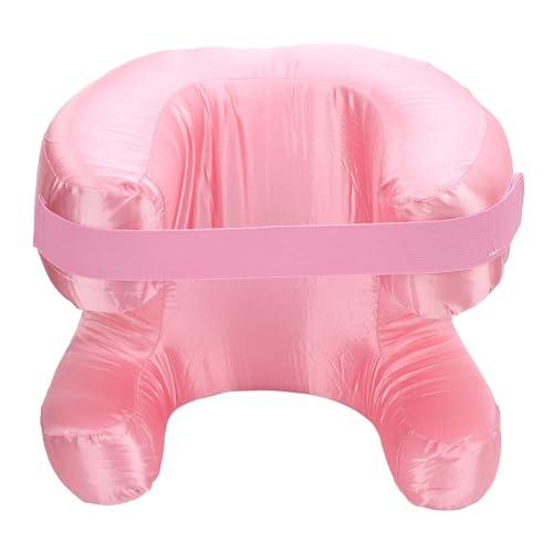 CHEOTIME Face Pillow, Silk Fabric Memory Foam Pillow Soft Cushioning Ergonomic Neck Beauty Pillow for Back Sleep (Pink)